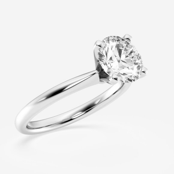 2 ctw Round Lab Grown Diamond Petite Solitaire Engagement Ring - Picture 2 of 7